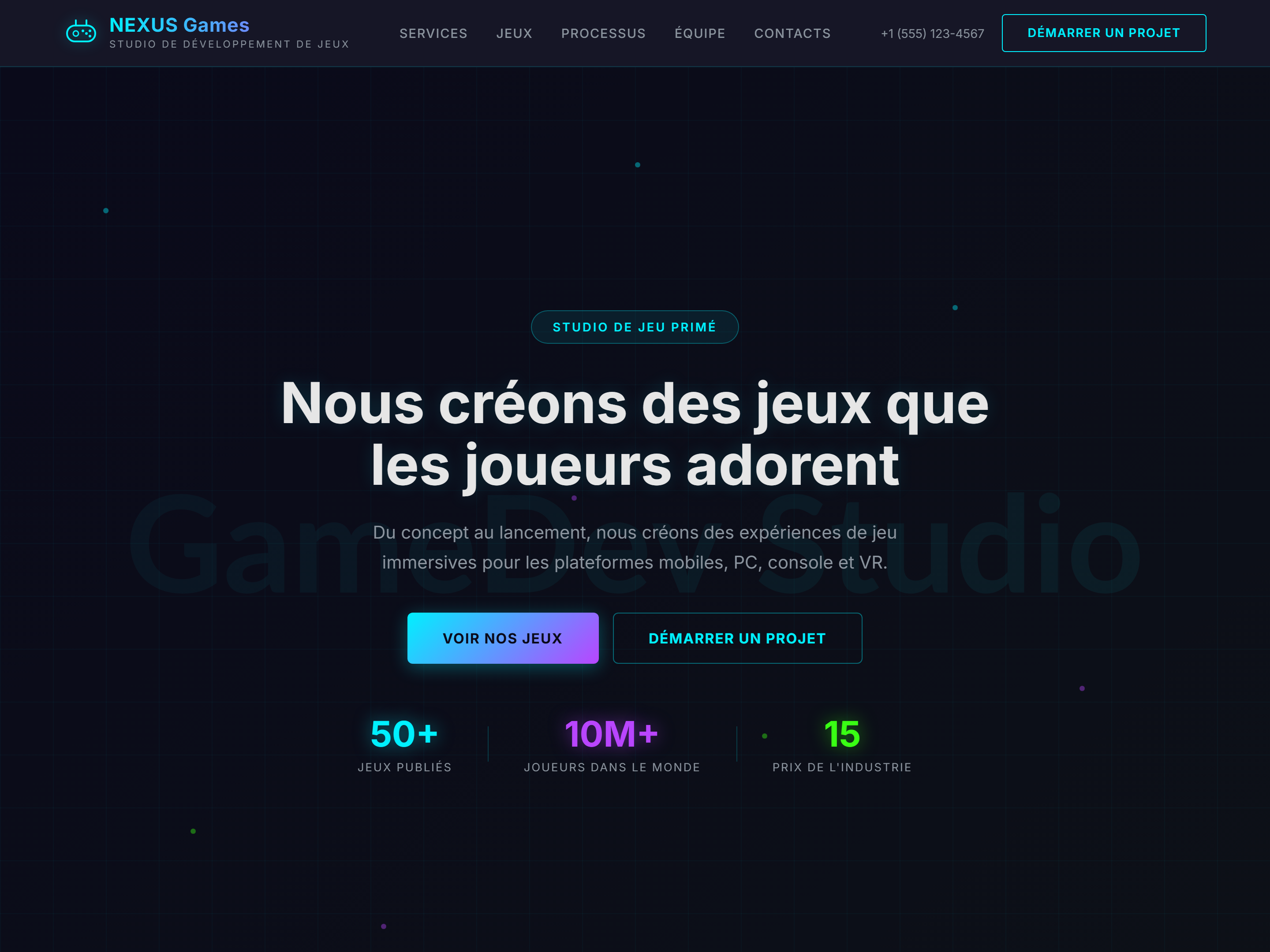 Studio de Développement de Jeux Pro