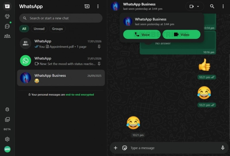 Les versions Web de WhatsApp permettront les appels vocaux et vidéo après 11 ans depuis le lancement.