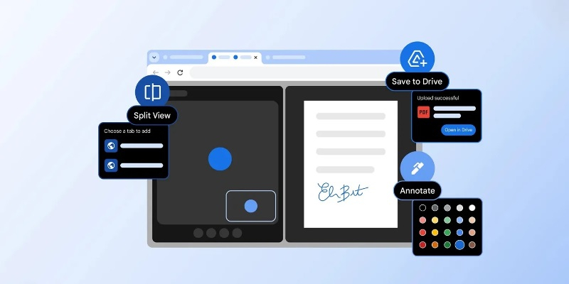 Chrome est désormais plus facile à utiliser : un écran séparé apparaît dans le navigateur et il est possible de prendre des notes dans les fichiers PDF.