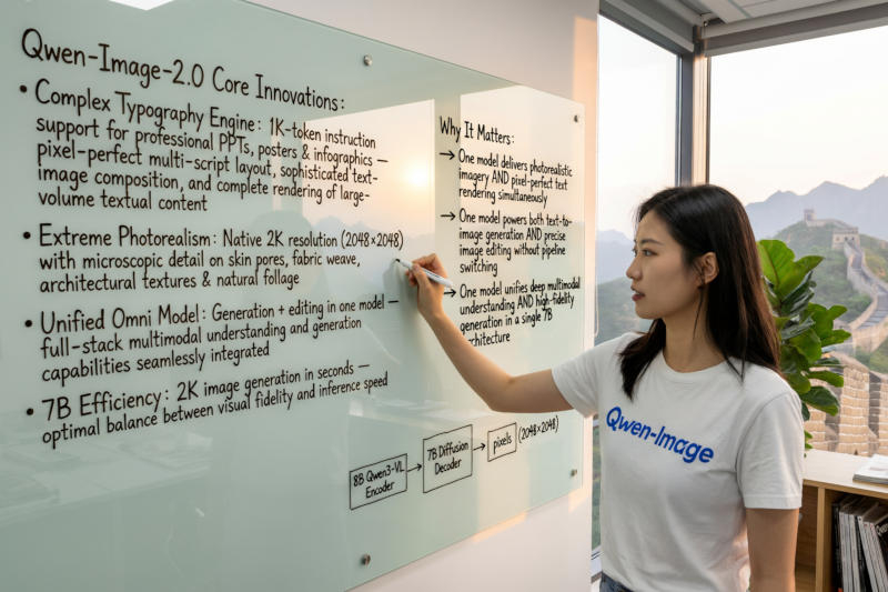 Alibaba a présenté son concurrent Nano Banana — un puissant générateur d’images Qwen‑Image‑2.0 basé sur l’intelligence artificielle