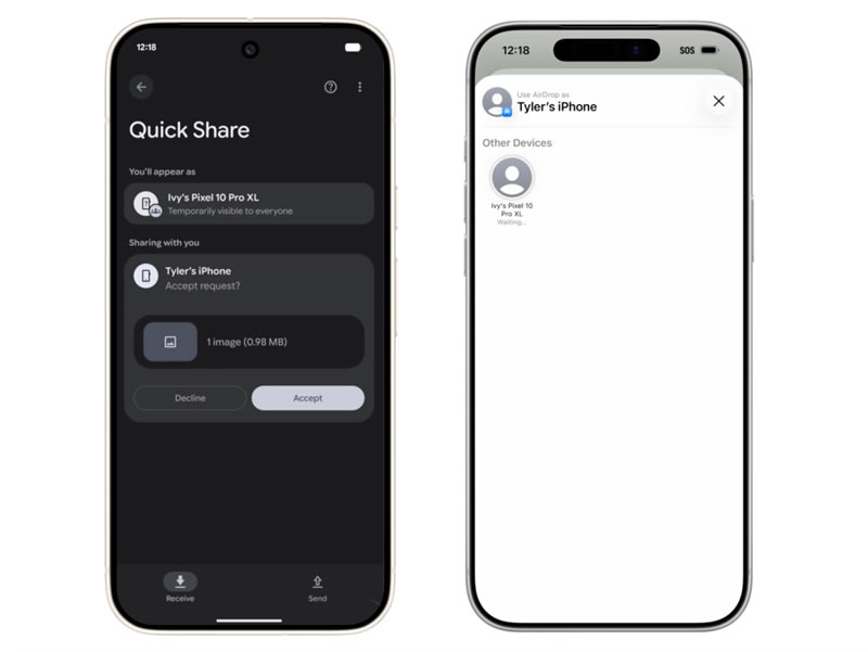 Google permettra bientôt aux smartphones Android de transférer des fichiers directement vers un iPhone via AirDrop.