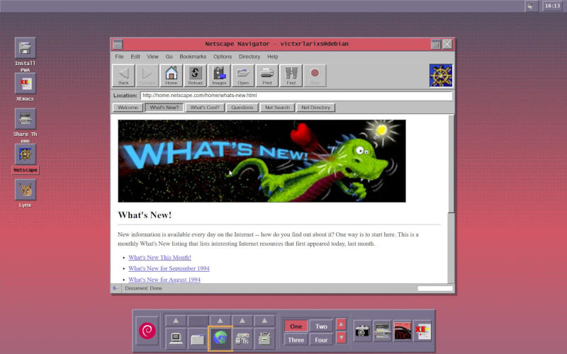 L'utilisateur a restauré une version de Linux datant de 1994 avec une interface graphique fonctionnant directement dans le navigateur.