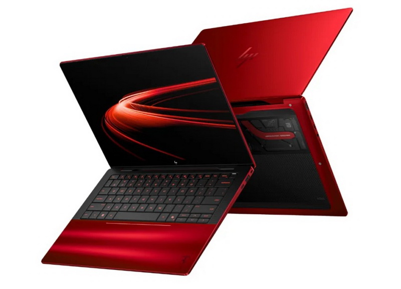 HP, en collaboration avec Ferrari, a présenté un ordinateur portable rouge limité de la marque Scuderia Ferrari AI PC d'une valeur de 5 599 dollars.