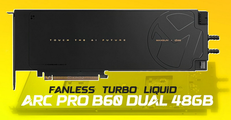 MaxSun a présenté deux cartes graphiques à double tête Arc Pro B60 Dual sans ventilateurs