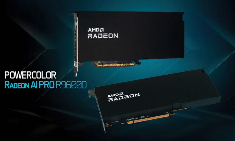 PowerColor a présenté la carte vidéo professionnelle compacte Radeon AI PRO R9600D avec un schéma d’alimentation de 12 V‑2×6