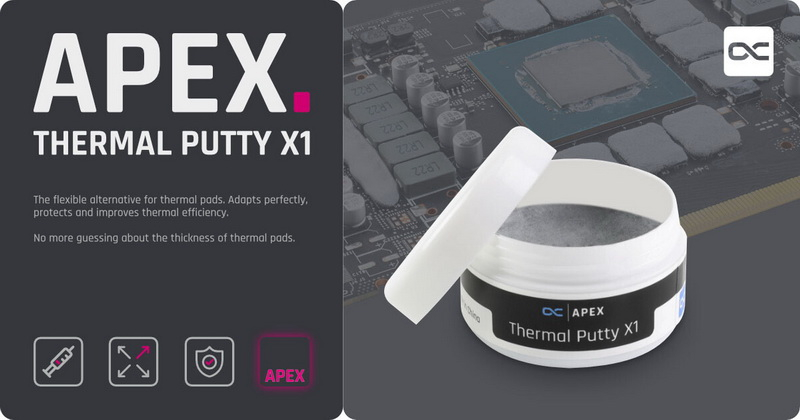 Alphacool a lancé un nouveau joint thermique liquide – Apex Thermal Putty X1