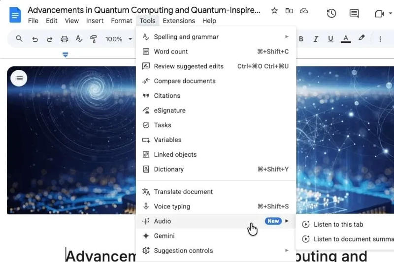 Les Google Docs savent désormais résumer rapidement les documents.