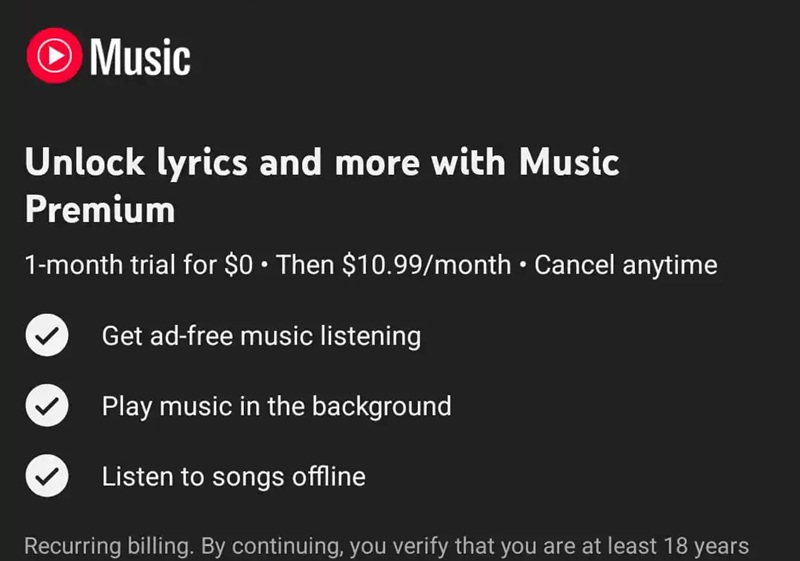 Google a masqué les paroles des chansons sur YouTube Music pour les utilisateurs gratuits