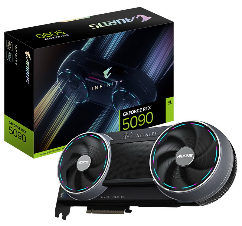 Gigabyte a commencé à vendre la carte Aorus GeForce RTX 5090 Infinity, se distinguant par un design non conventionnel et un ventilateur caché