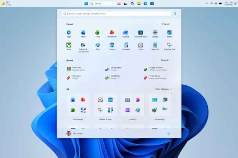 Microsoft permettra de déplacer la barre des tâches et de redimensionner le menu Démarrer dans Windows 11